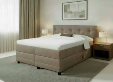 Boxspring milano elektrisch complete bedden set taupe