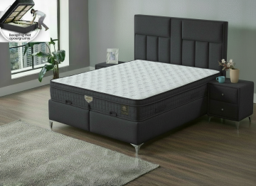 Boxspring mode opbergbed antraciet