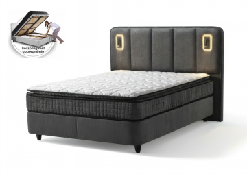 Boxspring montana opbergbed antraciet kleur