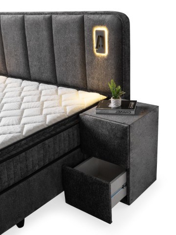 Boxspring montana opbergbed hoofdbord