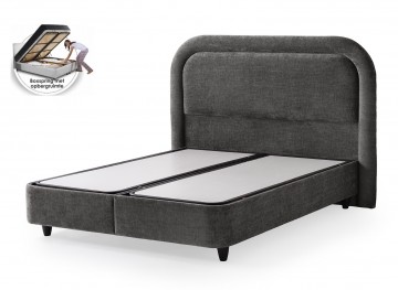 Boxspring nano opbergbed donkergrijs zonder matras 0