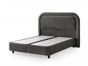 Boxspring nano opbergbed donkergrijs zonder matras