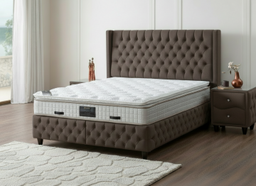 Boxspring new monaco opbergbed bruin