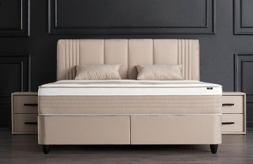 Boxspring nora opbergbed beige