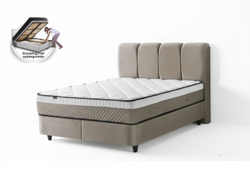 Boxspring oscar opbergbed set velvet taupe kleur
