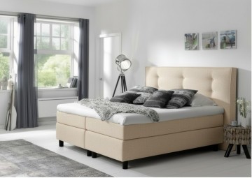 Boxspring oslo met knopen complete set beige