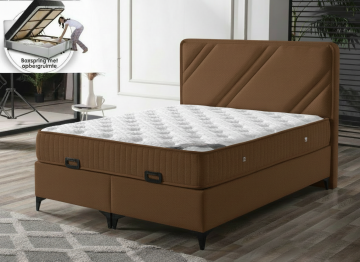 Boxspring pacific opbergbed bruin