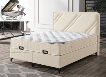Boxspring pacific opbergbed complete set beige