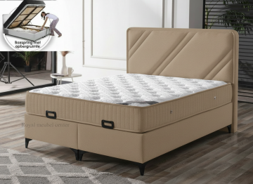 Boxspring pacific opbergbed complete set zand 0