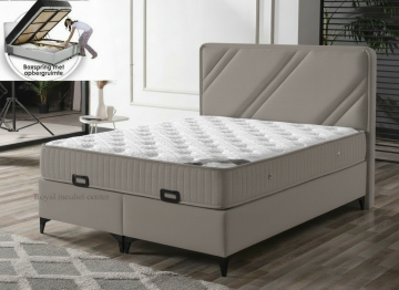Boxspring pacific opbergbed taupe