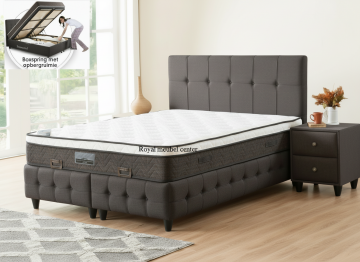 Boxspring paleis opbergbed antraciet 0