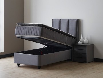 Boxspring piano 1 persoons opbergbed 90 x 200 cm open bak