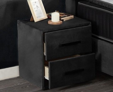 Boxspring piano opbergbed nachtkast open laden