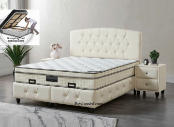 Boxspring praag opbergbed cream 0