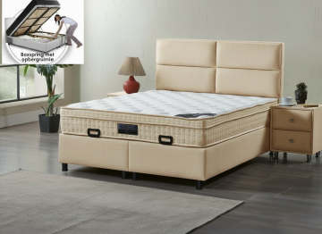 Boxspring quattro opbergbed beige 0