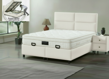 Boxspring quattro opbergbed cream 0
