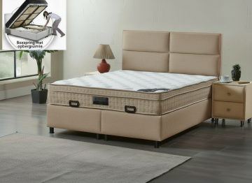 Boxspring quattro opbergbed taupe 0