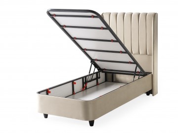 Boxspring ruby 1 persoons opbergbed openbak