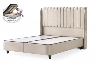 Boxspring ruby opbergbed zonder matras velvet beige 0