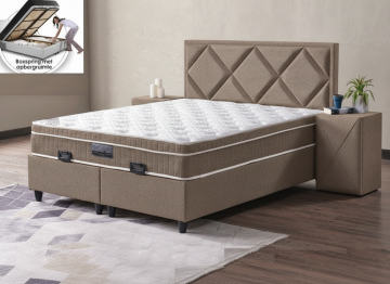 Boxspring torino opbergbed taupe