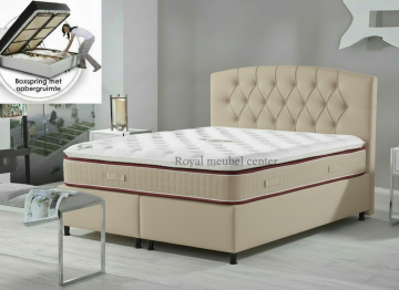 Boxspringsuna opbergbed beige 0