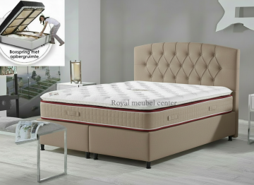 Boxspringsuna opbergbed taupe 0