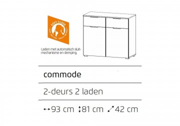 Commode alaska eiken sonoma 2 laden 2 deuren 5