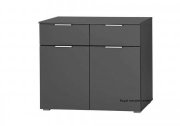 Commode alaska grijs metallic 2 laden 2 deuren 1