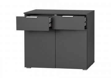 Commode alaska grijs metallic 2 laden 2 deuren 2