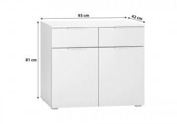 Commode alaska wit 2 laden 2 deuren 3