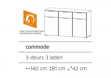 Commode dressoir alaska eiken sonoma 140 cm 4
