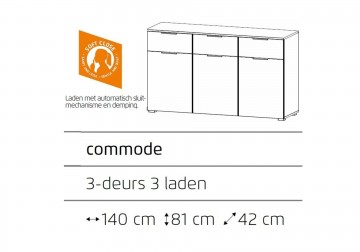Commode dressoir alaska wit 140 cm 4