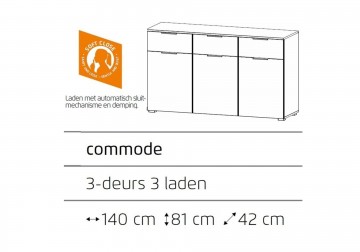 Commode dressoir alaska zijdegrijs 140 cm 4