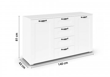 Commode dressoir cotta wit 140 cm 2