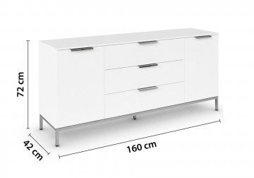 Commode dressoir finesse alpine wit 160 cm 3