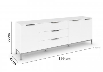 Commode dressoir finesse alpine wit 199 cm 2