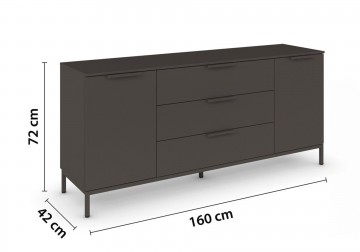 Commode dressoir finesse grafiet grijs 160 cm 2