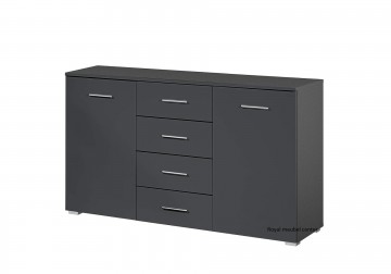 Commode dressoir fly grijs metallic 140 cm 1