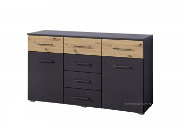 Commode dressoir keizer grijs metallic eiken art 1