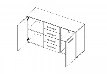 Commode dressoir keizer grijs metallic eiken art 2