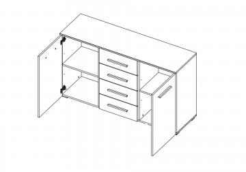 Commode dressoir keizer wit eiken artisan 140 cm 2