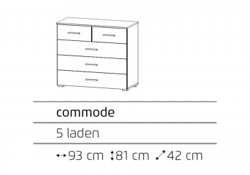 Commode ladekast fly wit 93 cm 3