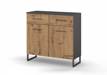 Commode togo eik artisan grijs metallic 93 cm 1