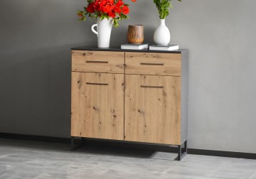 Commode togo eik artisan grijs metallic 93 cm 2