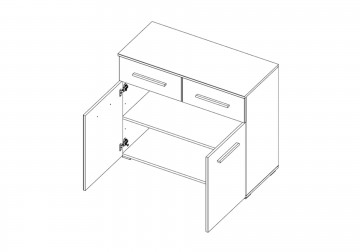 Commode togo eik artisan grijs metallic 93 cm 3