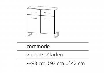 Commode togo eik artisan grijs metallic 93 cm 4