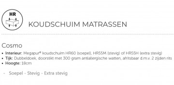 Cosmo koudschuim matras 18 cmtype