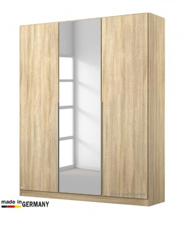 Draaideur kledingkast 136 cm alaska eiken sonoma spiegel deuren