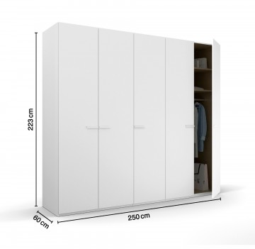 Draaideur kledingkast classic wit 5 deuren open deur