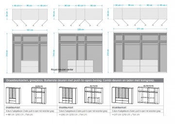 Draaideur linnenkasten main met spiegel indeling 1